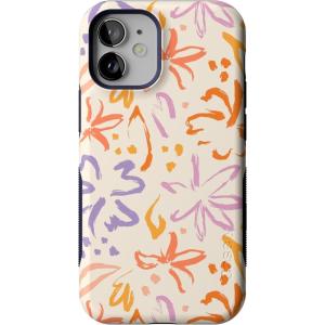 Casely iPhone 12 Mini Case | Viva La Vida | Frida Kahlo Collage | Compatible with MagSafe | Bold Protective Design(Hibiscus Blooms | Hawaiian Floral)