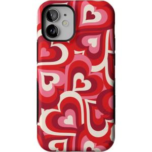 Casely iPhone 12 Mini Case | Viva La Vida | Frida Kahlo Collage | Compatible with MagSafe | Bold Protective Design(Love Song Remix | Ombre Hearts)