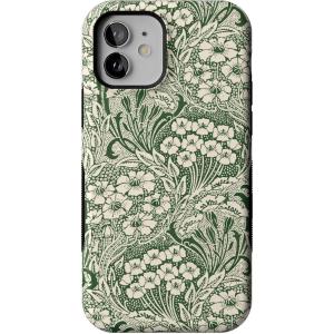 Casely iPhone 12 Mini Case | Viva La Vida | Frida Kahlo Collage | Compatible with MagSafe | Bold Protective Design(Mystic Meadow | Green Gardens)