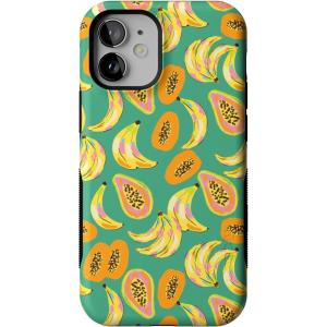 Casely iPhone 12 Mini Case | Viva La Vida | Frida Kahlo Collage | Compatible with MagSafe | Bold Protective Design(Papaya Palms | Dippin’ Daisy’s Tropical Vacation)