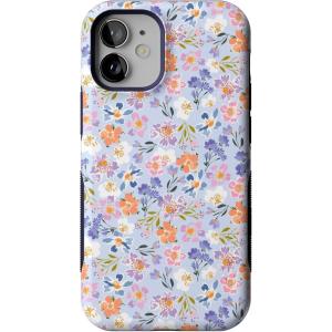 Casely iPhone 12 Mini Case | Viva La Vida | Frida Kahlo Collage | Compatible with MagSafe | Bold Protective Design(Poppy Meadows | Pastel Floral)