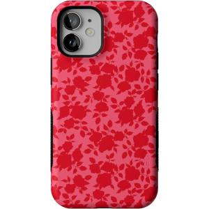 Casely iPhone 12 Mini Case | Viva La Vida | Frida Kahlo Collage | Compatible with MagSafe | Bold Protective Design(Rose Garden | Red Floral Aesthetic)