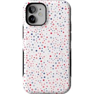 Casely iPhone 12 Mini Case | Viva La Vida | Frida Kahlo Collage | Compatible with MagSafe | Bold Protective Design(Seeing Stars | Red  White & Blue)