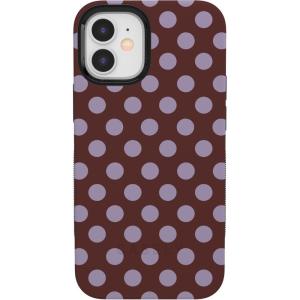 Casely iPhone 12 Mini Case | Viva La Vida | Frida Kahlo Collage | Compatible with MagSafe | Bold Protective Design(Spotted in SoHo | Burgundy Polka Dot)