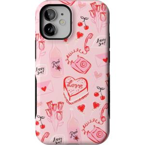 Casely iPhone 12 Mini Case | Viva La Vida | Frida Kahlo Collage | Compatible with MagSafe | Bold Protective Design(That’s Amore | Valentine’s)