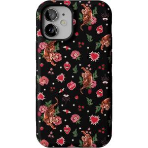 Casely iPhone 12 Mini Case | Viva La Vida | Frida Kahlo Collage | Compatible with MagSafe | Bold Protective Design(Wild at Heart | Tiger)