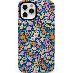 Casely iPhone 12 Pro Max Case | Denim Cowgirl | Fun on Weekdays | Compatible with MagSafe | Bold Protective Case Design(Full Bloom | Navy Floral)