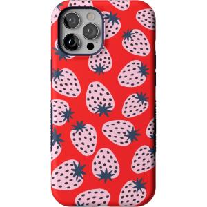 Casely iPhone 12 Pro Max Case | Denim Cowgirl | Fun on Weekdays | Compatible with MagSafe | Bold Protective Case Design(I’d Pick You | Red Strawberry)