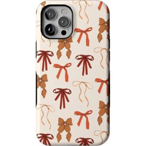 Casely iPhone 12 Pro Max Case | Fall Girlie | Pumpkin Spice Bows | Compatible with MagSafe | Bold Protective Design