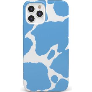 Casely iPhone 12 Pro Max Case | Vida y Muerte | Frida Kahlo Dotted Skull Case(Current MOOd | Light Blue Cow Print)