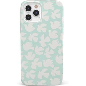 Casely iPhone 12 Pro Max Case | Vida y Muerte | Frida Kahlo Dotted Skull Case(Love Birds | White Doves)