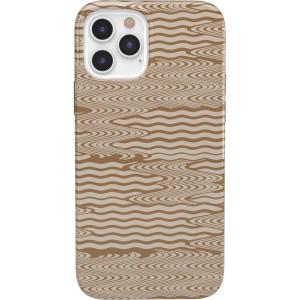 Casely iPhone 12 Pro Max Case | Vida y Muerte | Frida Kahlo Dotted Skull Case(Mocha Ripple | Brown Waves Case)