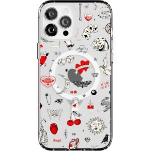 Casely iPhone 12 Pro Max Case | Vida y Muerte | Frida Kahlo Dotted Skull Case(Not a Phase | Clear Flash Tattoo)