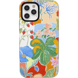 Casely iPhone 12/12 Pro Case | Tropical Dreams | Pura Vida | Compatible with MagSafe | Bold Protective Design(Botanical Blooms | Floral Patchwork)