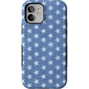 Casely iPhone 12/12 Pro Case | Tropical Dreams | Pura Vida | Compatible with MagSafe | Bold Protective Design(Coastal Blues | Denim Stars)
