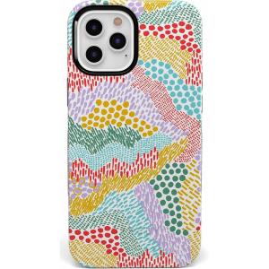 Casely iPhone 12/12 Pro Case | Tropical Dreams | Pura Vida | Compatible with MagSafe | Bold Protective Design(Color Me Happy | Pattern Colorblock)