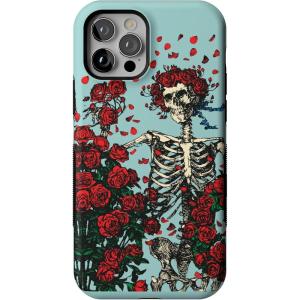 Casely iPhone 12/12 Pro Case | Tropical Dreams | Pura Vida | Compatible with MagSafe | Bold Protective Design(Forever Grateful | Grateful Dead Skeleton Floral)