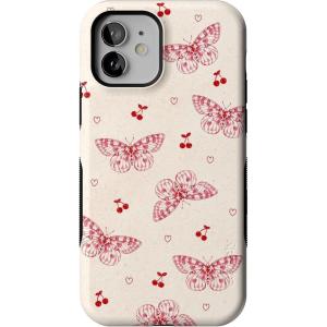 Casely iPhone 12/12 Pro Case | Tropical Dreams | Pura Vida | Compatible with MagSafe | Bold Protective Design(Heart Flutters | Butterfly)