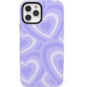 Casely iPhone 12/12 Pro Case | Tropical Dreams | Pura Vida | Compatible with MagSafe | Bold Protective Design(Love Song | Lavender Heart)