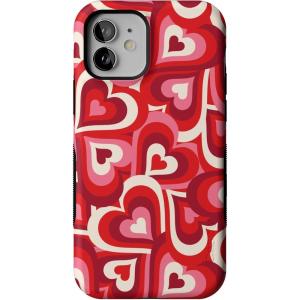 Casely iPhone 12/12 Pro Case | Tropical Dreams | Pura Vida | Compatible with MagSafe | Bold Protective Design(Love Song Remix | Ombre Hearts)
