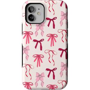 Casely iPhone 12/12 Pro Case | Tropical Dreams | Pura Vida | Compatible with MagSafe | Bold Protective Design(Lover Girlie | Pink Bows)