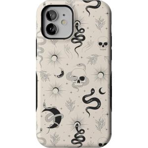 Casely iPhone 12/12 Pro Case | Tropical Dreams | Pura Vida | Compatible with MagSafe | Bold Protective Design(No Further Explanation | Snakes & Skulls)