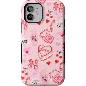 Casely iPhone 12/12 Pro Case | Tropical Dreams | Pura Vida | Compatible with MagSafe | Bold Protective Design(That’s Amore | Valentine’s)