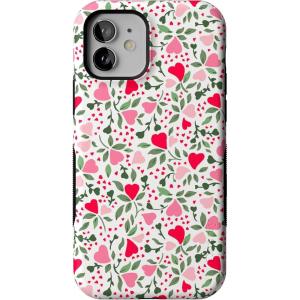 Casely iPhone 12/12 Pro Case | Tropical Dreams | Pura Vida | Compatible with MagSafe | Bold Protective Design(Vines of Love | Floral Heart)