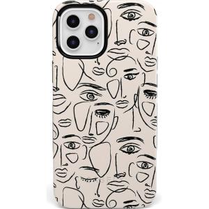 Casely iPhone 12/12 Pro Case | Tropical Dreams | Pura Vida | Compatible with MagSafe | Bold Protective Design(We’re All Human | Minimal Face Art)