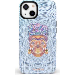 Casely iPhone 13 Case | Field of Flowers | Pastel Floral | Compatible with MagSafe | Bold Protective Design(03 Frida Kahlo | Vida y Muerte | Dotted Skull)