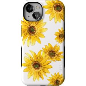 Casely iPhone 13 Case | Field of Flowers | Pastel Floral | Compatible with MagSafe | Bold Protective Design(Bright Yellow Sunflowers Floral)