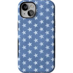 Casely iPhone 13 Case | Field of Flowers | Pastel Floral | Compatible with MagSafe | Bold Protective Design(Coastal Blues | Denim Stars)