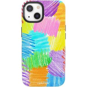 Casely iPhone 13 Case | Field of Flowers | Pastel Floral | Compatible with MagSafe | Bold Protective Design(Crayola | Scribble Me That | Rainbow Pencil)