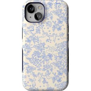 Casely iPhone 13 Case | Field of Flowers | Pastel Floral | Compatible with MagSafe | Bold Protective Design(Cupid’s Canvas | Periwinkle Floral)