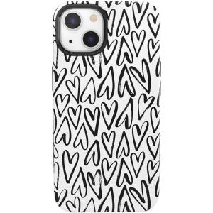 Casely iPhone 13 Case | Field of Flowers | Pastel Floral | Compatible with MagSafe | Bold Protective Design(Heart Throb | Endless Hearts)