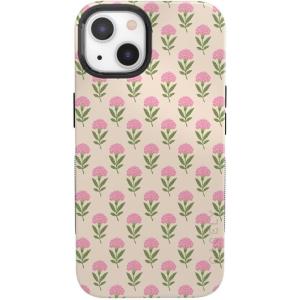 Casely iPhone 13 Case | Field of Flowers | Pastel Floral | Compatible with MagSafe | Bold Protective Design(Jenna’s Flowers | Fun on Weekdays)