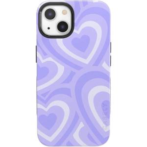 Casely iPhone 13 Case | Field of Flowers | Pastel Floral | Compatible with MagSafe | Bold Protective Design(Love Song | Lavender Heart)