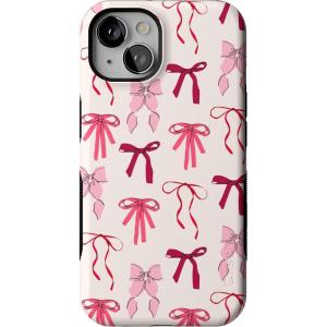Casely iPhone 13 Case | Field of Flowers | Pastel Floral | Compatible with MagSafe | Bold Protective Design(Lover Girlie | Pink Bows)