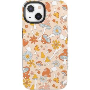 Casely iPhone 13 Case | Field of Flowers | Pastel Floral | Compatible with MagSafe | Bold Protective Design(Mushroom Magic | Retro Floral)