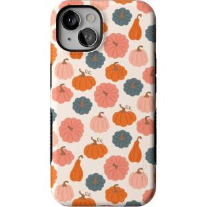 Casely iPhone 13 Case | Field of Flowers | Pastel Floral | Compatible with MagSafe | Bold Protective Design(Oh My Gourd | Pumpkin Patch)
