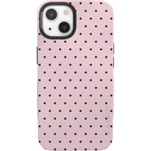 Casely iPhone 13 Case | Field of Flowers | Pastel Floral | Compatible with MagSafe | Bold Protective Design(On the Dot | Pink Polka Dot)
