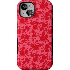 Casely iPhone 13 Case | Field of Flowers | Pastel Floral | Compatible with MagSafe | Bold Protective Design(Rose Garden | Red Floral Aesthetic)