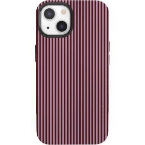 Casely iPhone 13 Case | Field of Flowers | Pastel Floral | Compatible with MagSafe | Bold Protective Design(Stripes and the City | Tiny Pinstripe)