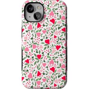 Casely iPhone 13 Case | Field of Flowers | Pastel Floral | Compatible with MagSafe | Bold Protective Design(Vines of Love | Floral Heart)