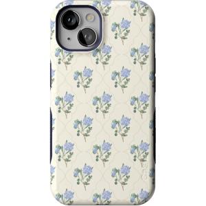 Casely iPhone 13 Case | Field of Flowers | Pastel Floral | Compatible with MagSafe | Bold Protective Design(Vintage Garden | Blue Hydrangea)