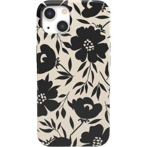 Casely iPhone 13 Case | Fit Check | Neutral Checkerboard | Compatible with MagSafe | Classic Ultra Slim Design(Dark Fantasy | Contrast Floral)