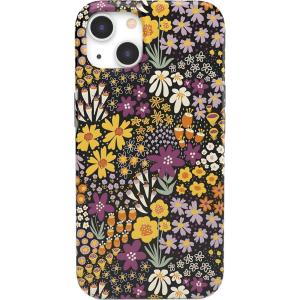 Casely iPhone 13 Case | Fit Check | Neutral Checkerboard | Compatible with MagSafe | Classic Ultra Slim Design(Falling for You | Plum Floral)