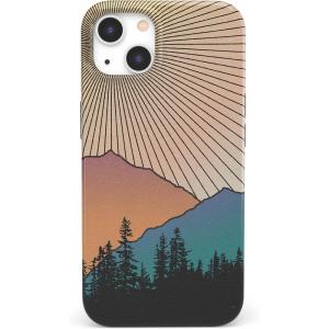 Casely iPhone 13 Case | Fit Check | Neutral Checkerboard | Compatible with MagSafe | Classic Ultra Slim Design(Golden Hour | Mountain Sunset)