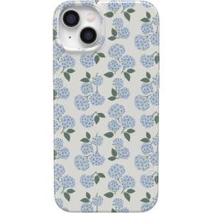 Casely iPhone 13 Case | Fit Check | Neutral Checkerboard | Compatible with MagSafe | Classic Ultra Slim Design(Nantucket Cottage | Blue Hydrangea)