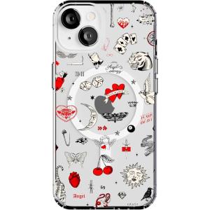 Casely iPhone 13 Case | Fit Check | Neutral Checkerboard | Compatible with MagSafe | Classic Ultra Slim Design(Not a Phase | Clear Flash Tattoo)